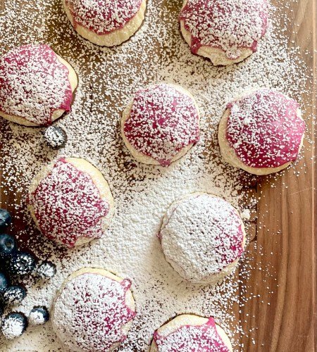 Cream Cheese Cookies with Lemon Blueberry Glaze