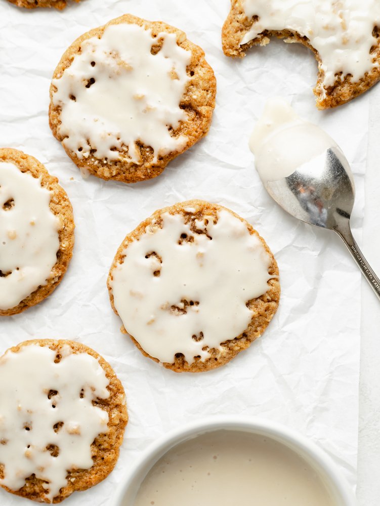 Iced Maple Oatmeal Cookies