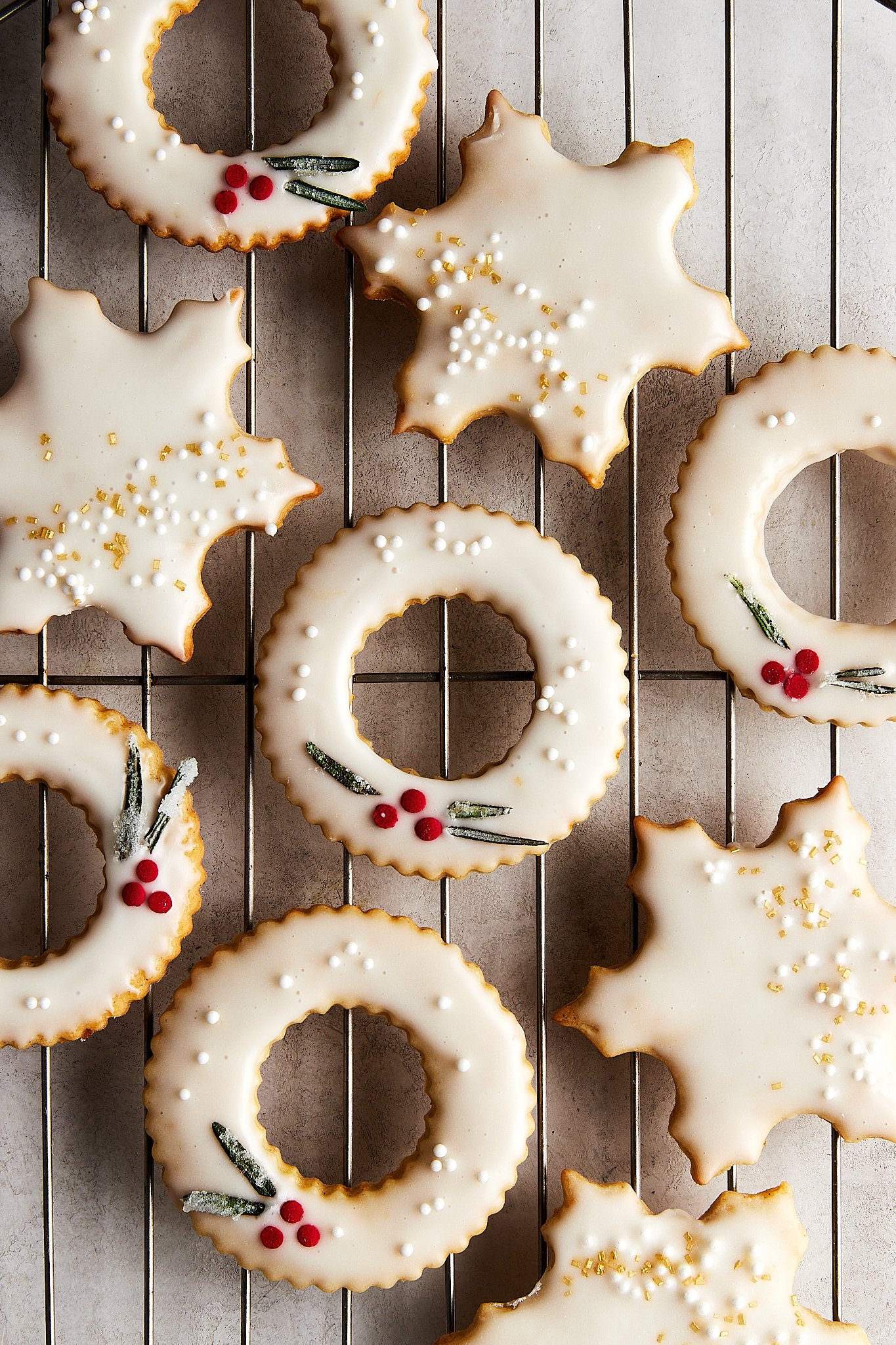 Christmas Wreath Shortbread Cookies