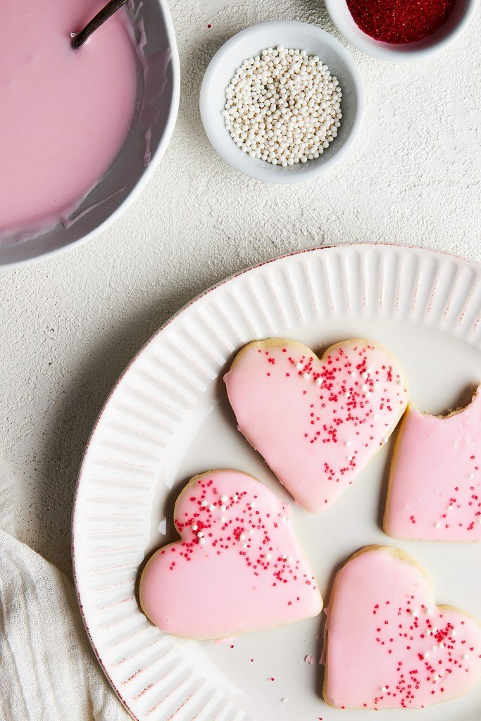 Iced Valentine's Day Sugar Cookies by The Nostalgic Crumb